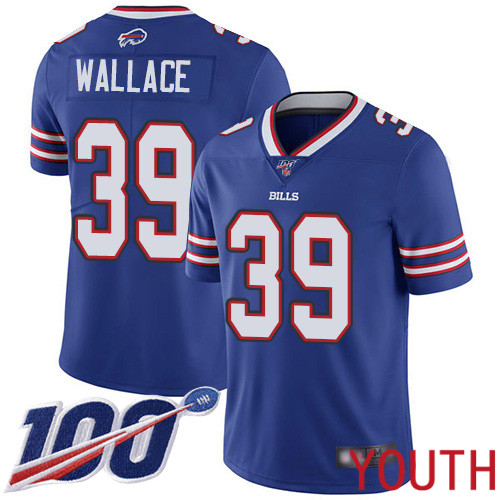 Youth Buffalo Bills #39 Levi Wallace Royal Blue Team Color Vapor Untouchable Limited Player 100th Season NFL Jersey->youth nfl jersey->Youth Jersey
